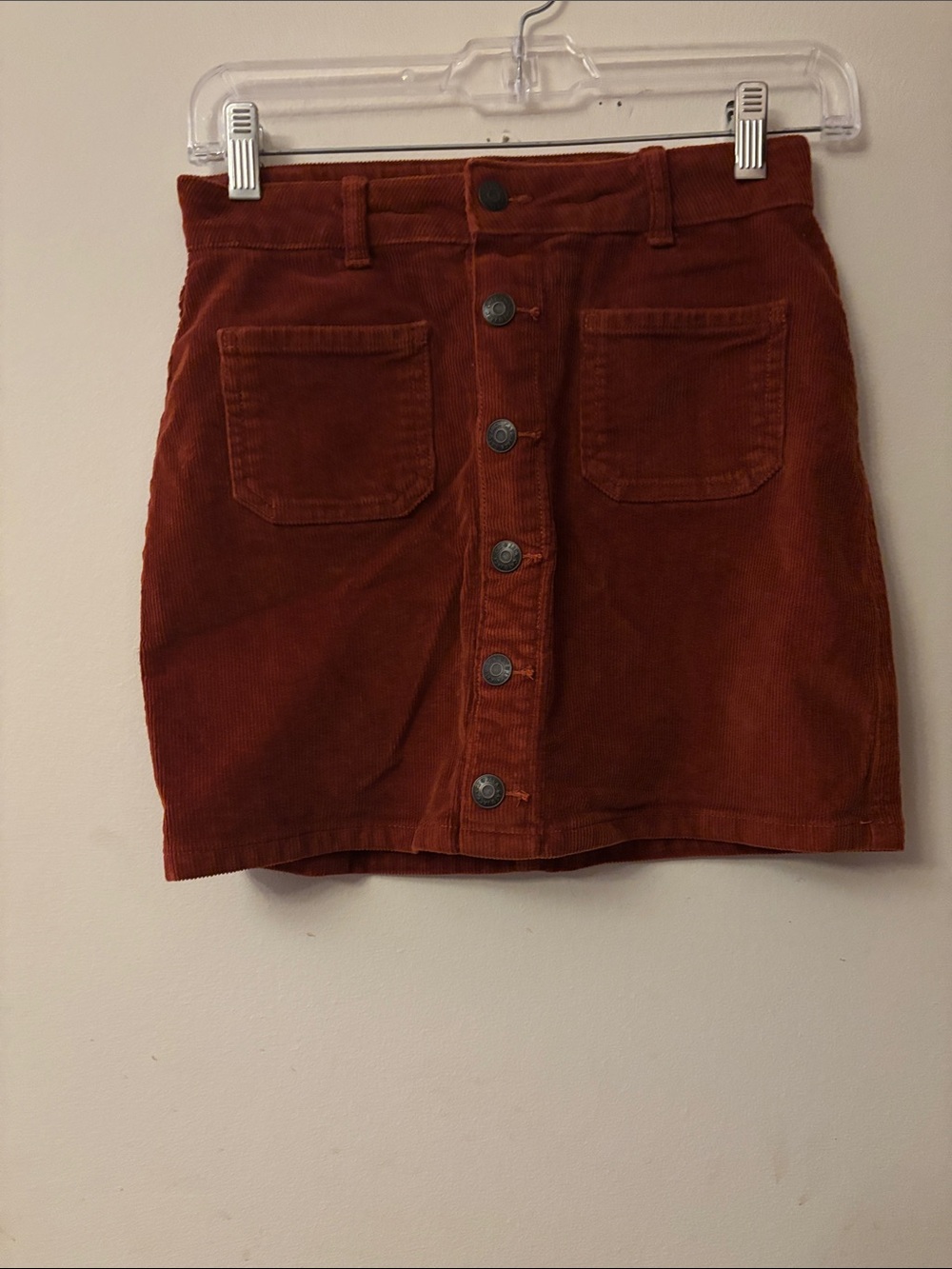 Cat & Jack Rust Button-Front Corduroy Mini Skirt